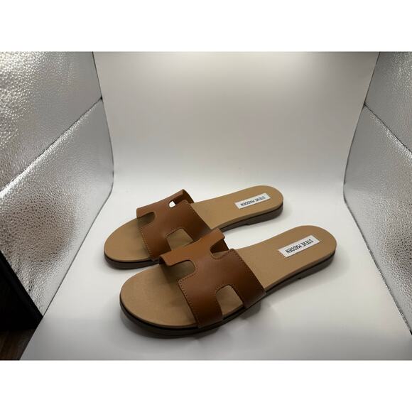 Steve Madden Flat Slides Size 11 Brown | Hermes Inspired Sandals - Picture 3 of 5